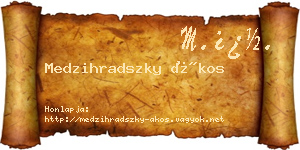 Medzihradszky Ákos névjegykártya