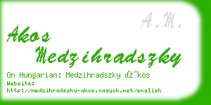 akos medzihradszky business card